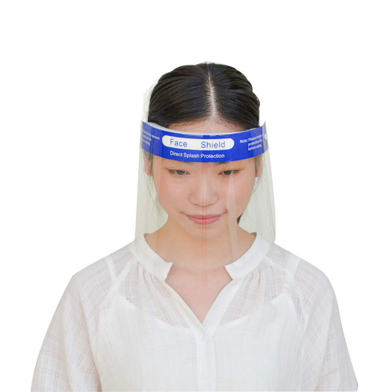 Custom Logo Reusable Full Facial Visor Transparent Plastic Face Shield Headband With Sponge